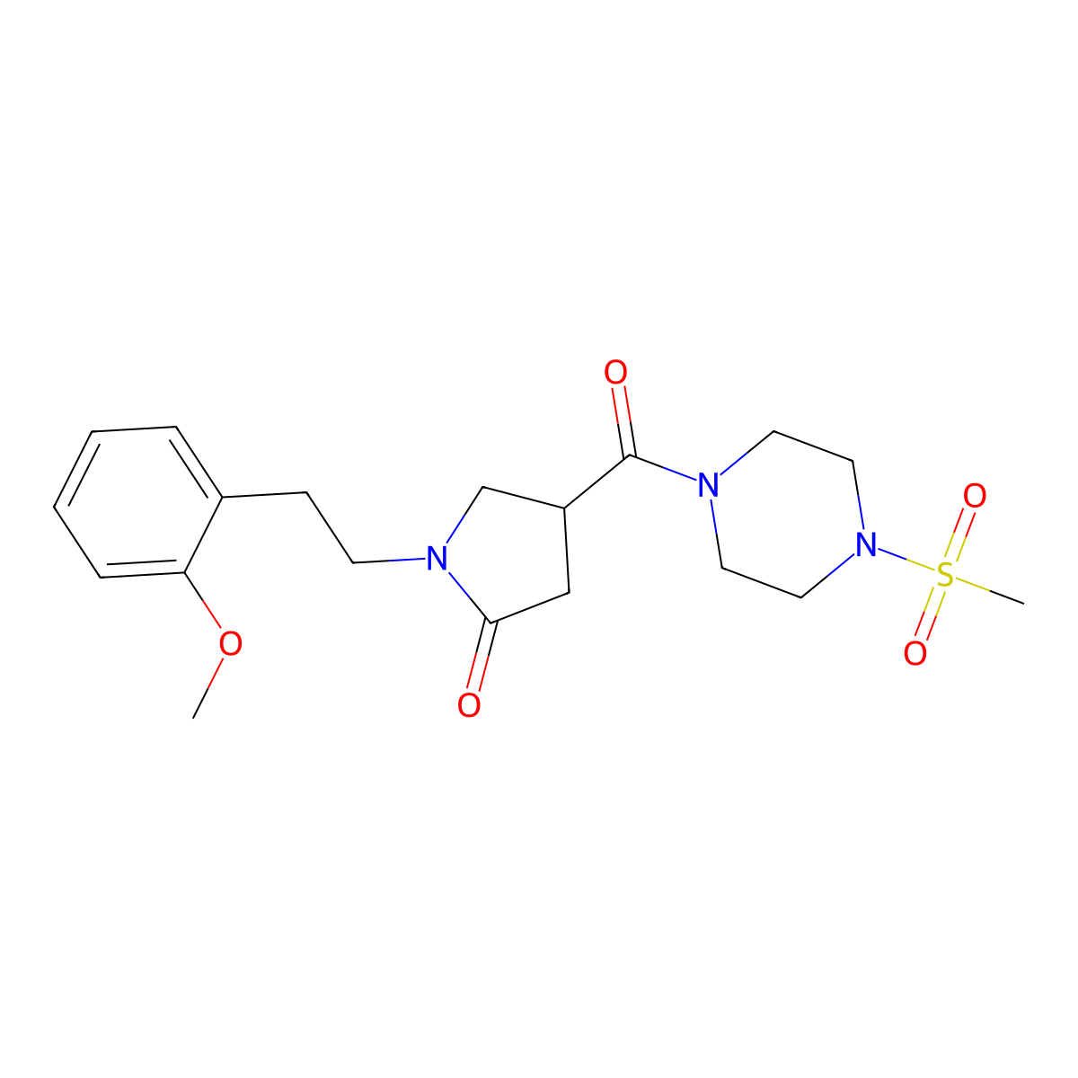 1-[2-(2-Methoxyphenyl)ethyl]-4-{[4-(methylsulfonyl)piperazin-1-yl]carbonyl}pyrrolidin-2-one molecular structure, CAS 1630904-47-0