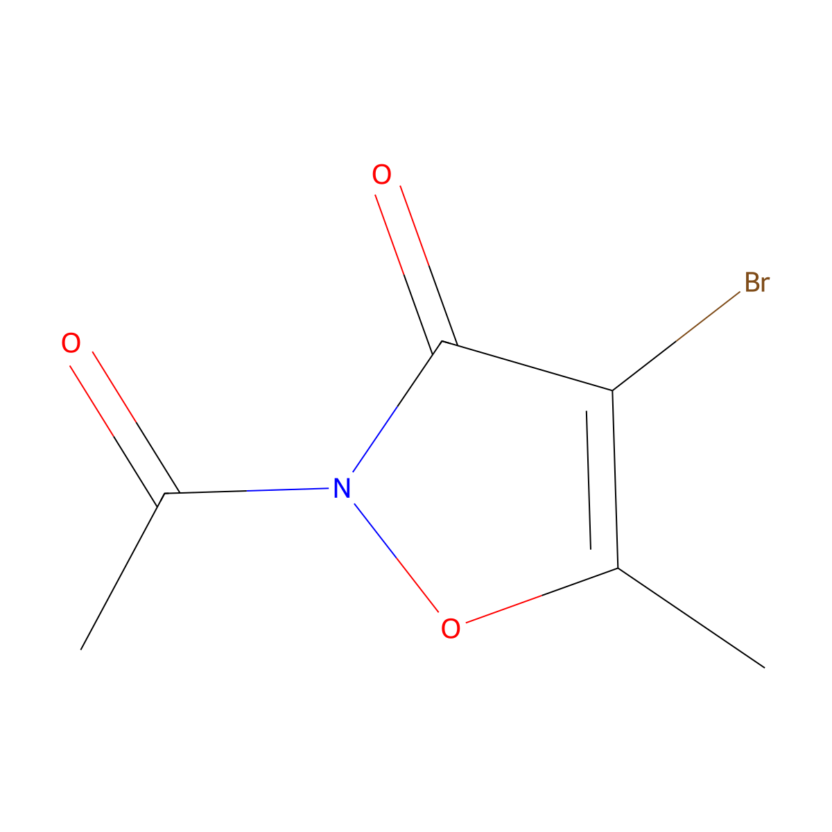 2-Acetyl-4-bromo-5-methylisoxazol-3(2H)-one molecular structure, CAS 1630905-41-7