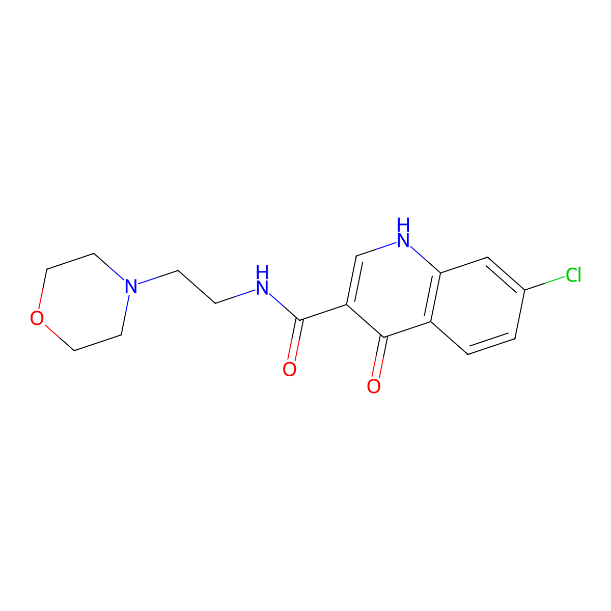 7-chloro-4-hydroxy-N-[2-(morpholin-4-yl)ethyl]quinoline-3-carboxamide molecular structure, CAS 1630905-47-3