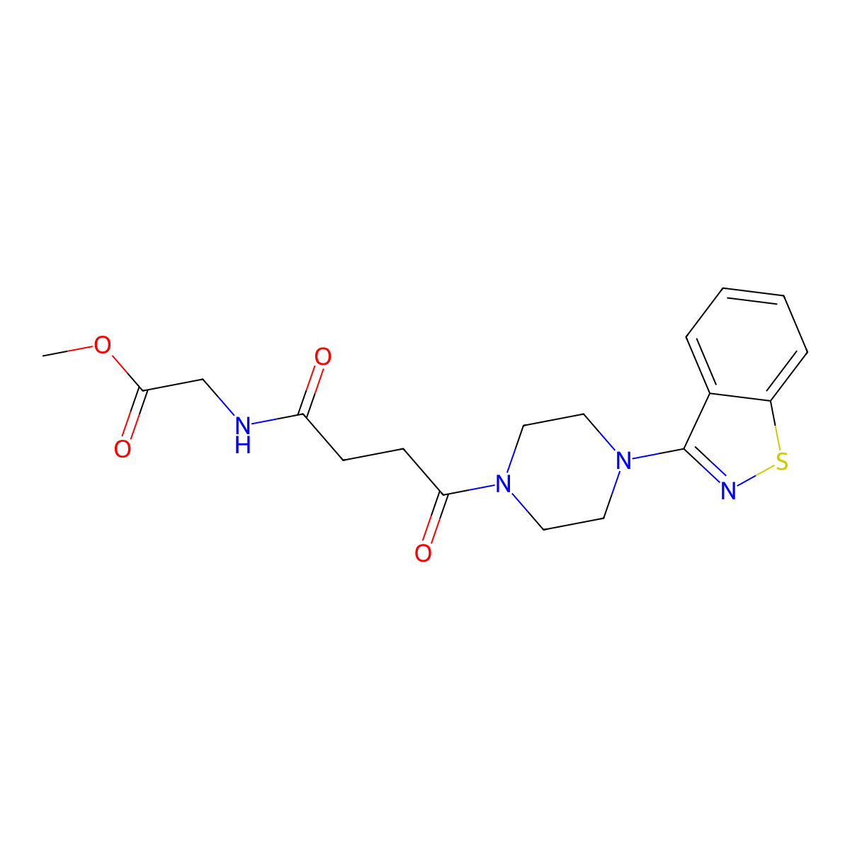 methyl N-{4-[4-(1,2-benzothiazol-3-yl)piperazin-1-yl]-4-oxobutanoyl}glycinate molecular structure, CAS 1630905-65-5