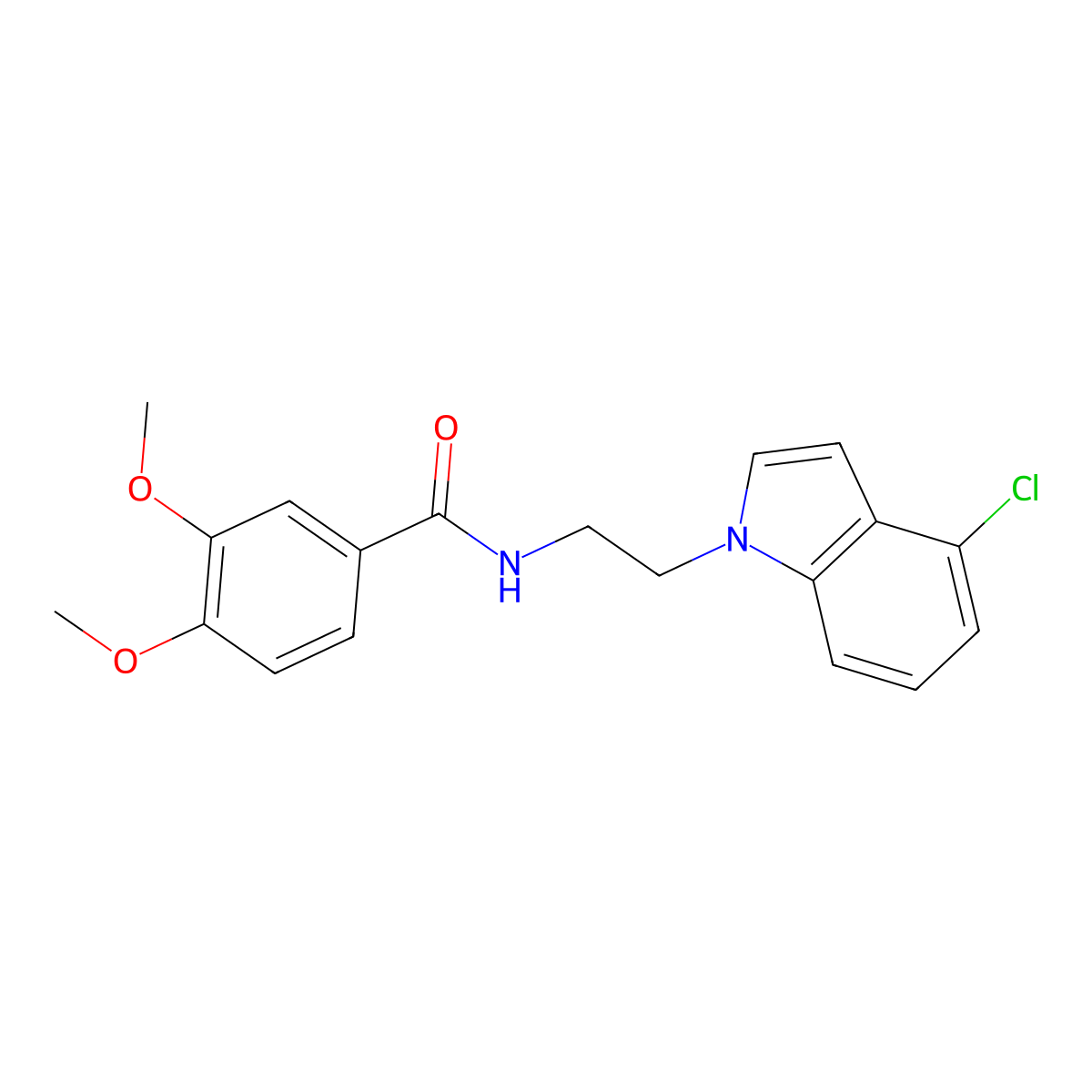 N-[2-(4-chloro-1H-indol-1-yl)ethyl]-3,4-dimethoxybenzamide molecular structure, CAS 1630905-82-6