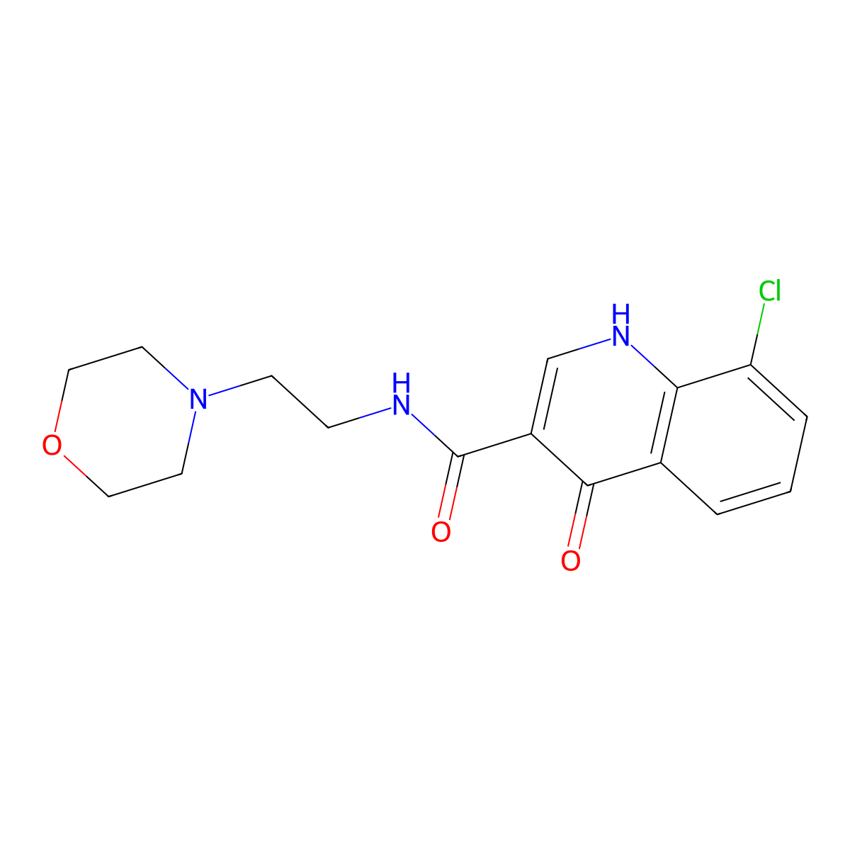 8-chloro-4-hydroxy-N-[2-(morpholin-4-yl)ethyl]quinoline-3-carboxamide molecular structure, CAS 1630905-91-7