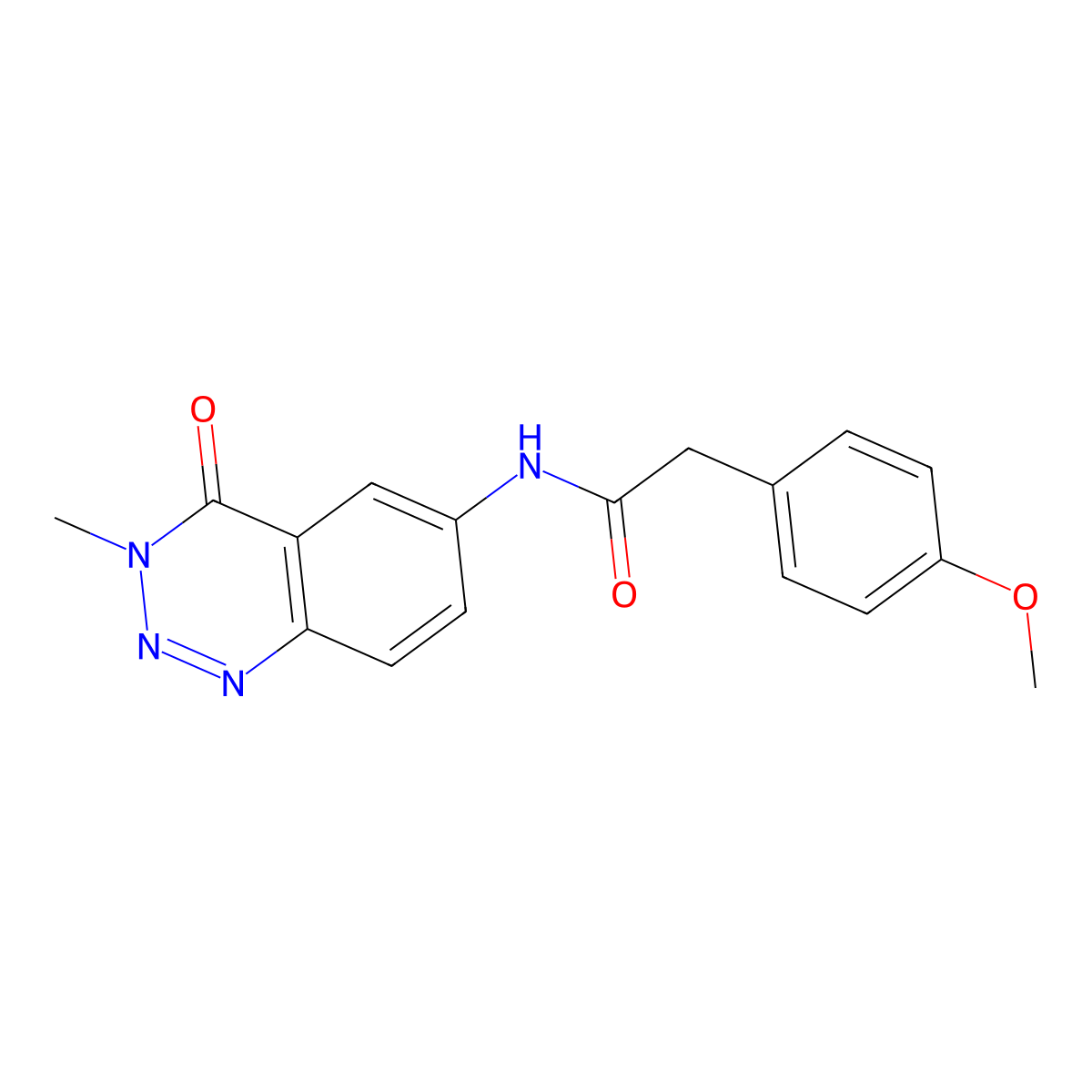 2-(4-methoxyphenyl)-N-(3-methyl-4-oxo-3,4-dihydro-1,2,3-benzotriazin-6-yl)acetamide molecular structure, CAS 1630905-96-2