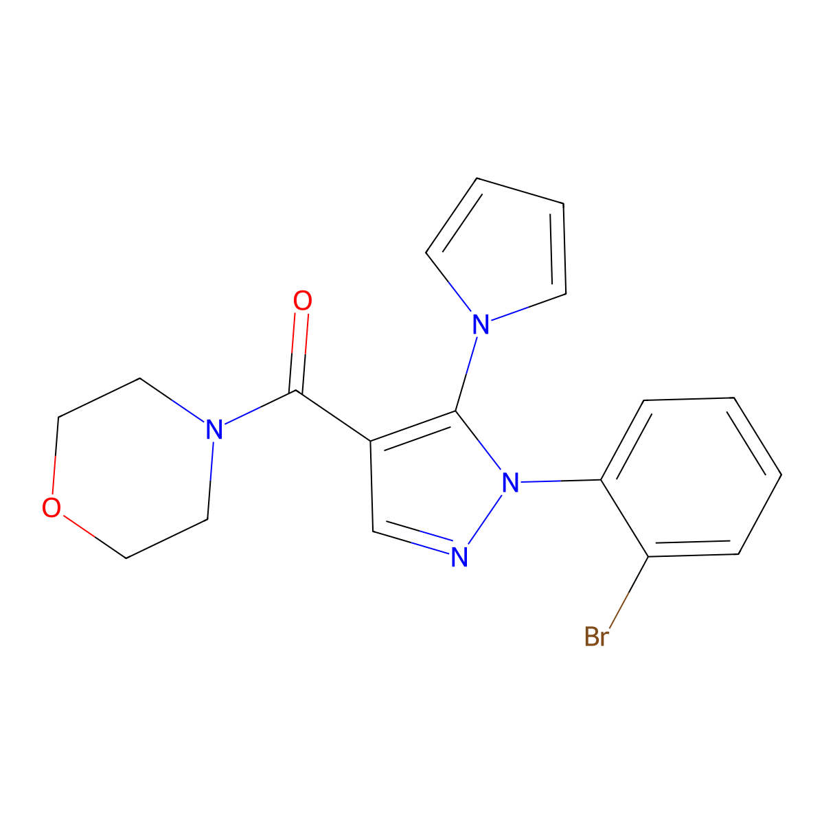 [1-(2-bromophenyl)-5-(1H-pyrrol-1-yl)-1H-pyrazol-4-yl](morpholin-4-yl)methanone molecular structure, CAS 1630906-02-3