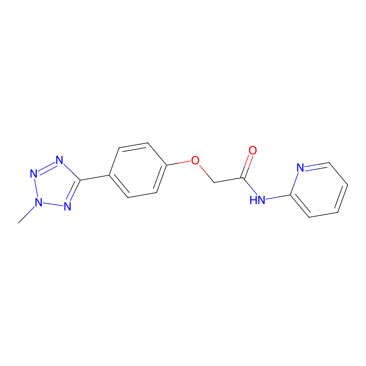 2-[4-(2-methyl-2H-tetrazol-5-yl)phenoxy]-N-(pyridin-2-yl)acetamide molecular structure, CAS 1630906-23-8