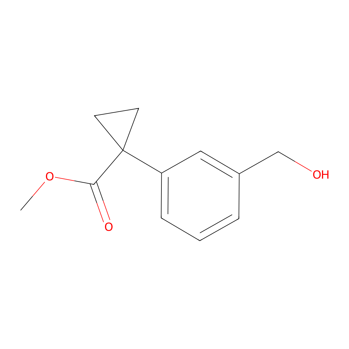Methyl 1-[3-(hydroxymethyl)phenyl]cyclopropane-1-carboxylate molecular structure, CAS 1630906-31-8