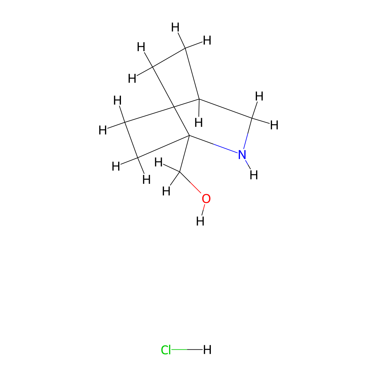 2-Azabicyclo[2.2.2]octane-1-methanol hydrochloride molecular structure, CAS 1630906-36-3