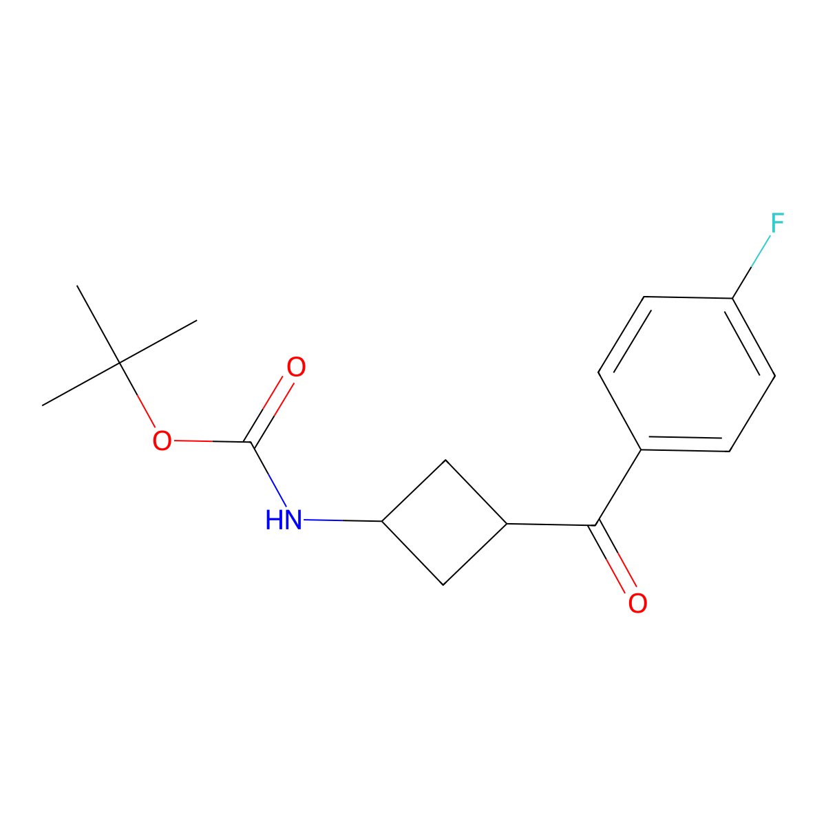 trans-tert-Butyl 3-(4-fluorobenzoyl)cyclobutylcarbamate molecular structure, CAS 1630906-41-0