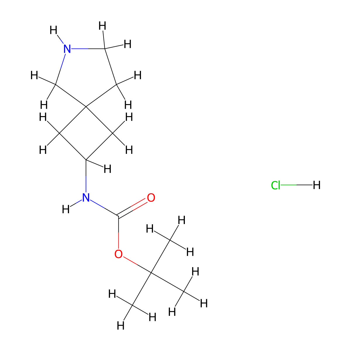 tert-Butyl 6-azaspiro[3.4]octan-2-ylcarbamate hydrochloride molecular structure, CAS 1630906-42-1