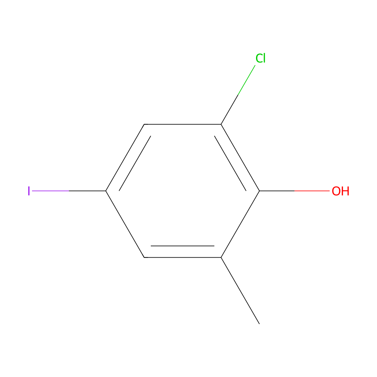 2-Chloro-4-iodo-6-methylphenol molecular structure, CAS 1630906-44-3