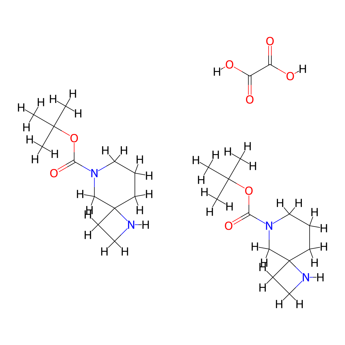 tert-Butyl 1,6-diazaspiro(3.5)nonane-6-carboxylate hemioxalate molecular structure, CAS 1630906-45-4
