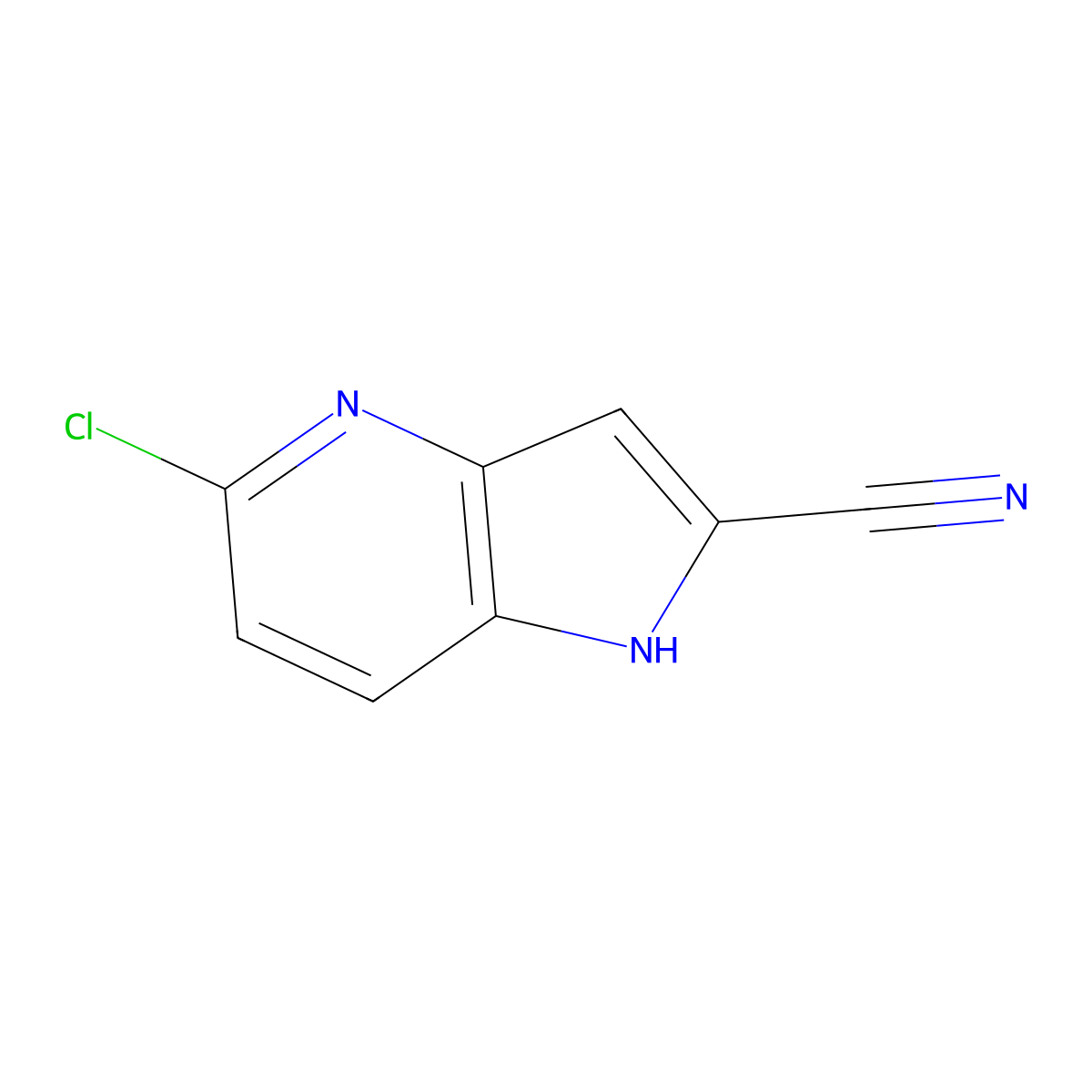 5-Chloro-1H-pyrrolo[3,2-b]pyridine-2-carbonitrile molecular structure, CAS 1630906-47-6