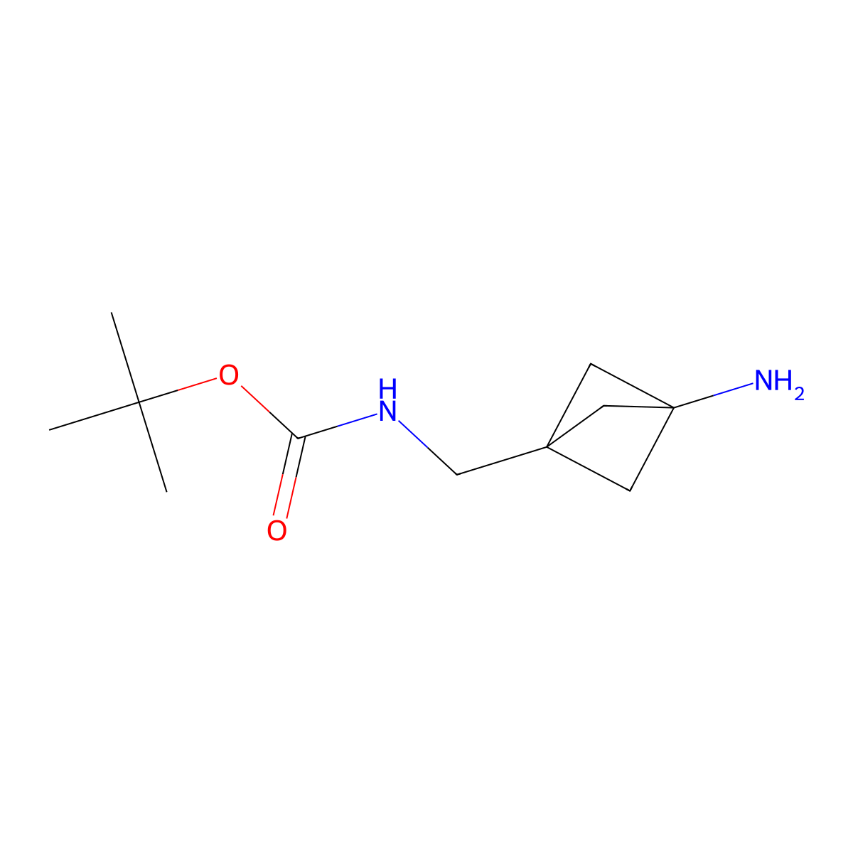 tert-butyl N-({3-aminobicyclo[1.1.1]pentan-1-yl}methyl)carbamate molecular structure, CAS 1630906-49-8