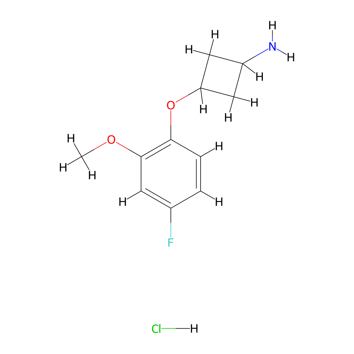 trans-3-(4-Fluoro-2-methoxyphenoxy)cyclobutanamine hydrochloride molecular structure, CAS 1630906-51-2