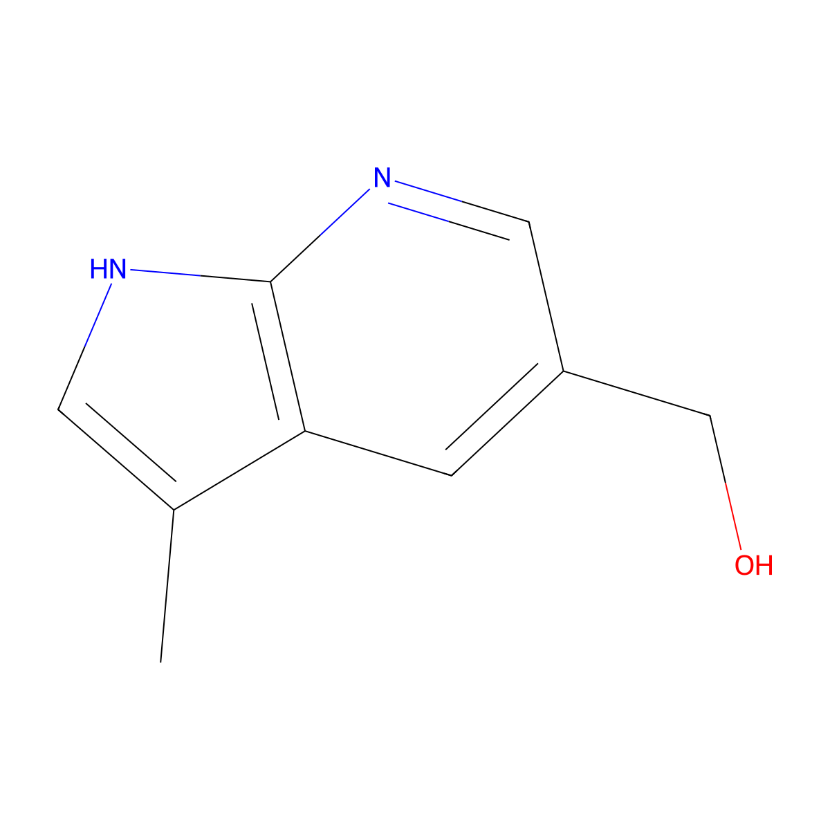 (3-Methyl-1H-pyrrolo[2,3-b]pyridin-5-yl)methanol molecular structure, CAS 1630906-52-3