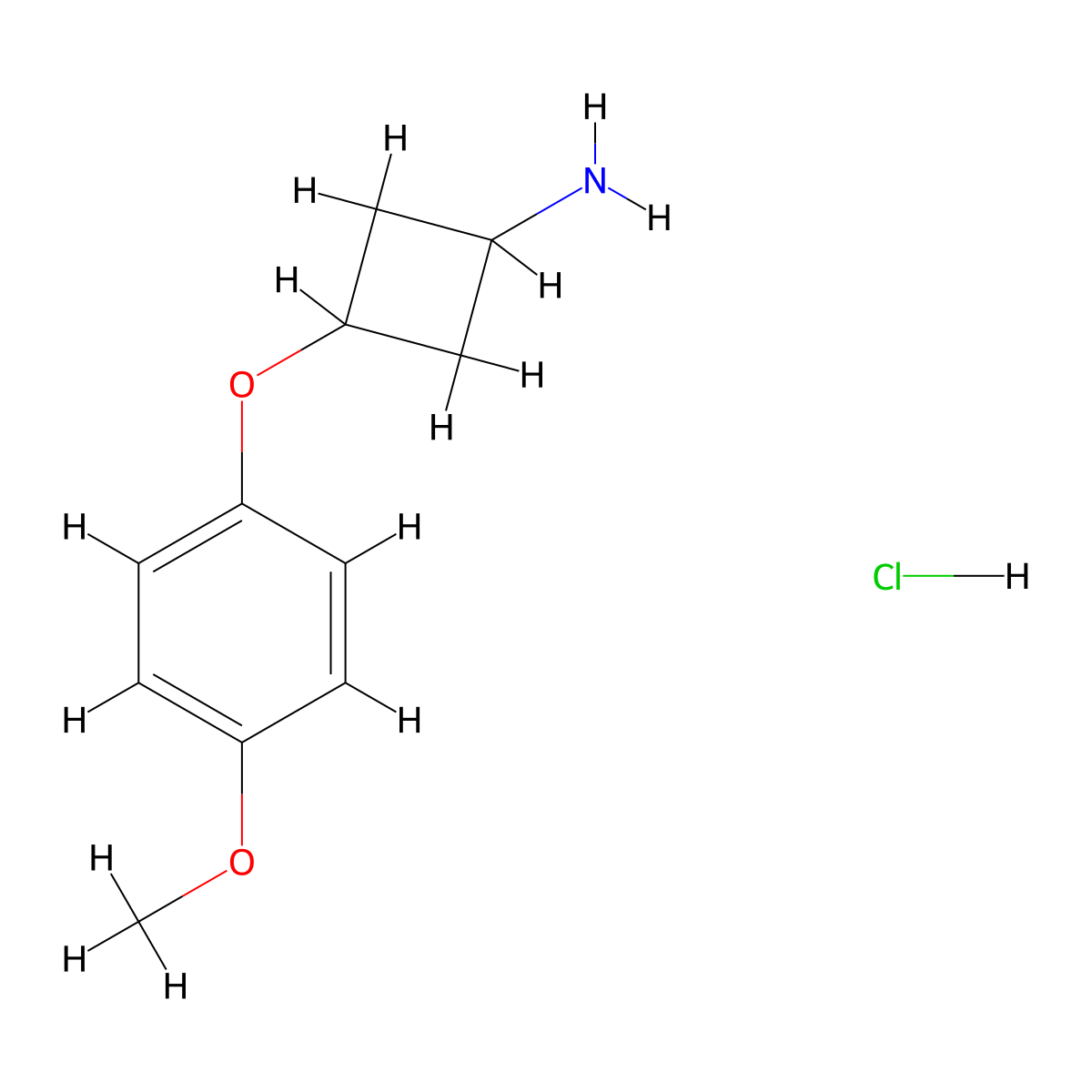 trans-3-(4-Methoxyphenoxy)cyclobutanamine hydrochloride molecular structure, CAS 1630906-53-4