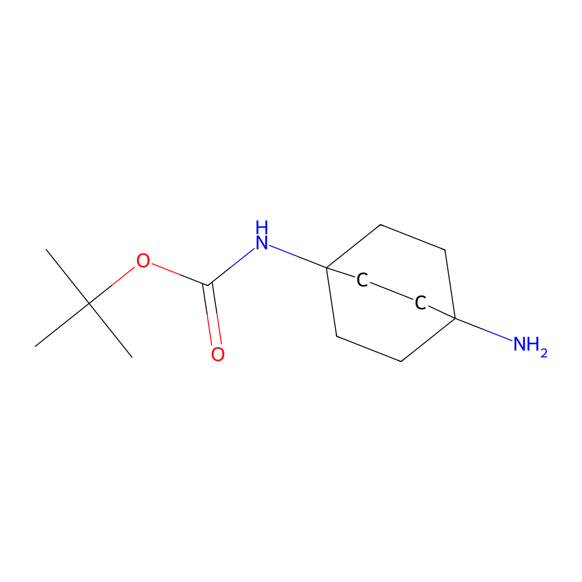 Carbamic acid, N-(4-aminobicyclo[2.2.2]oct-1-yl)-, 1,1-dimethylethyl ester molecular structure, CAS 1630906-54-5