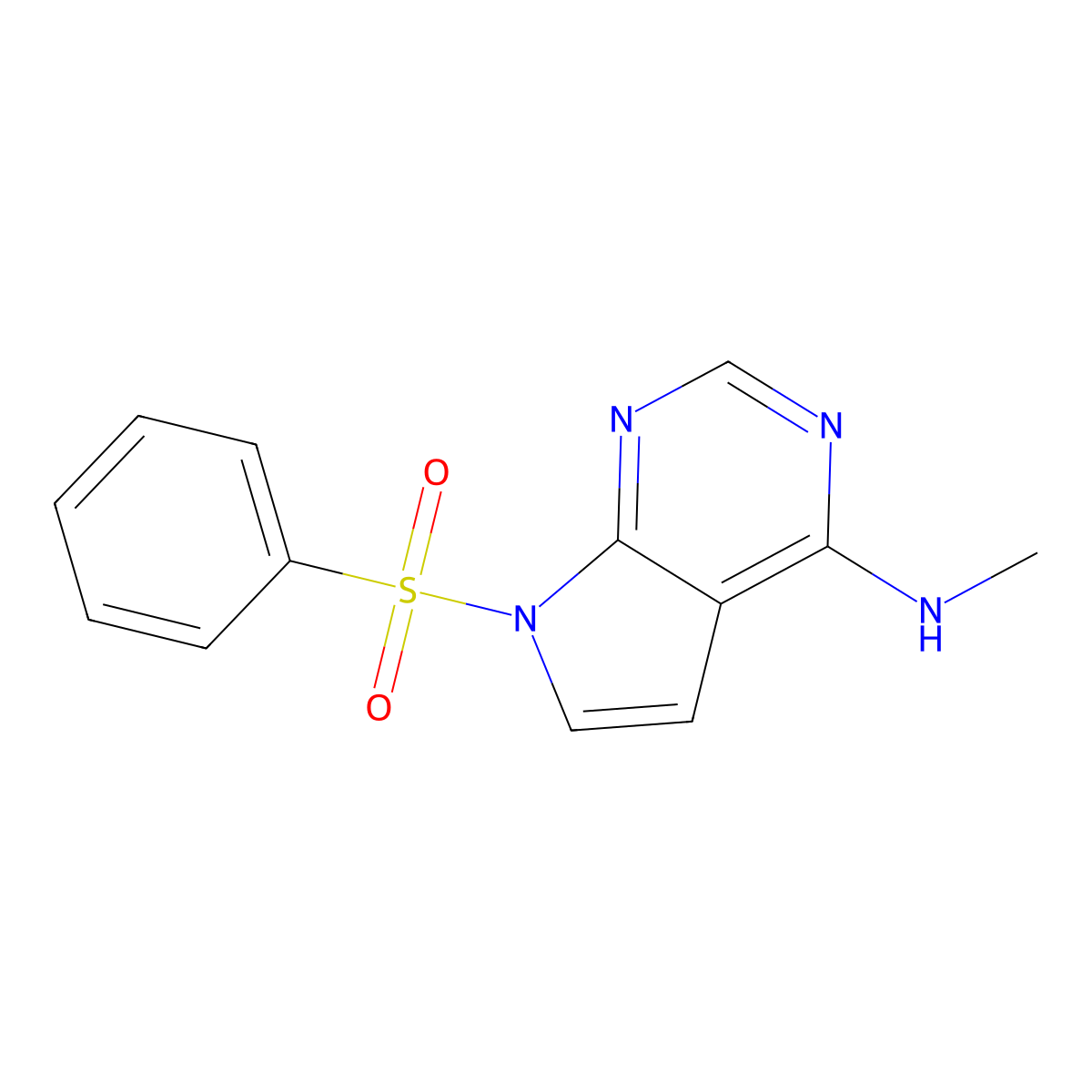 7-(benzenesulfonyl)-N-methyl-7H-pyrrolo[2,3-d]pyrimidin-4-amine molecular structure, CAS 1630906-56-7