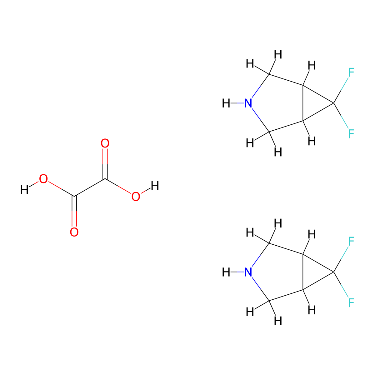 6,6-Difluoro-3-azabicyclo[3.1.0]hexane hemioxalate molecular structure, CAS 1630906-58-9