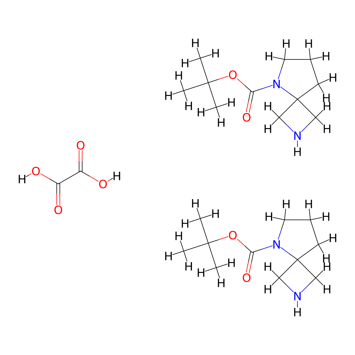 tert-Butyl 2,5-diazaspiro[3.4]octane-5-carboxylate hemioxalate molecular structure, CAS 1630906-60-3