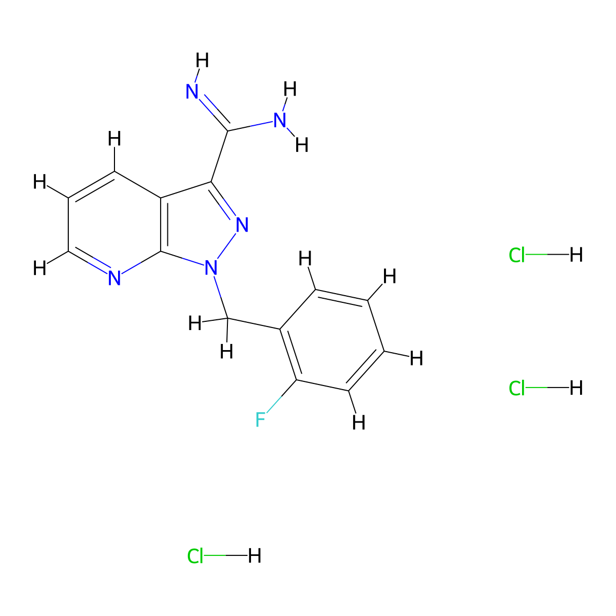 1-(2-Fluorobenzyl)-1H-pyrazolo[3,4-b]pyridine-3-carboximidamide trihydrochloride molecular structure, CAS 1630906-65-8