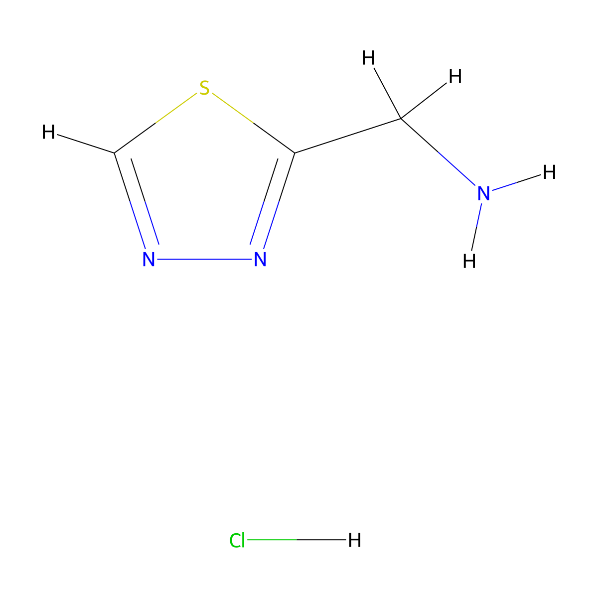(1,3,4-Thiadiazol-2-yl)methanamine hydrochloride molecular structure, CAS 1630906-68-1