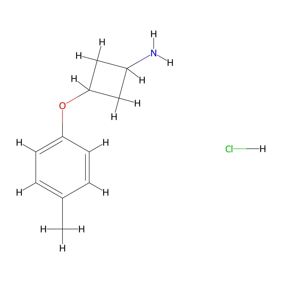 trans-3-(p-Tolyloxy)cyclobutanamine hydrochloride molecular structure, CAS 1630906-70-5