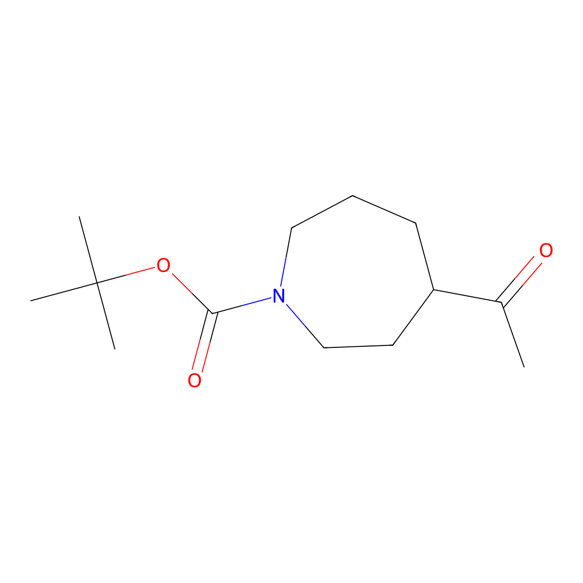 Tert-butyl 4-acetylazepane-1-carboxylate molecular structure, CAS 1630906-71-6