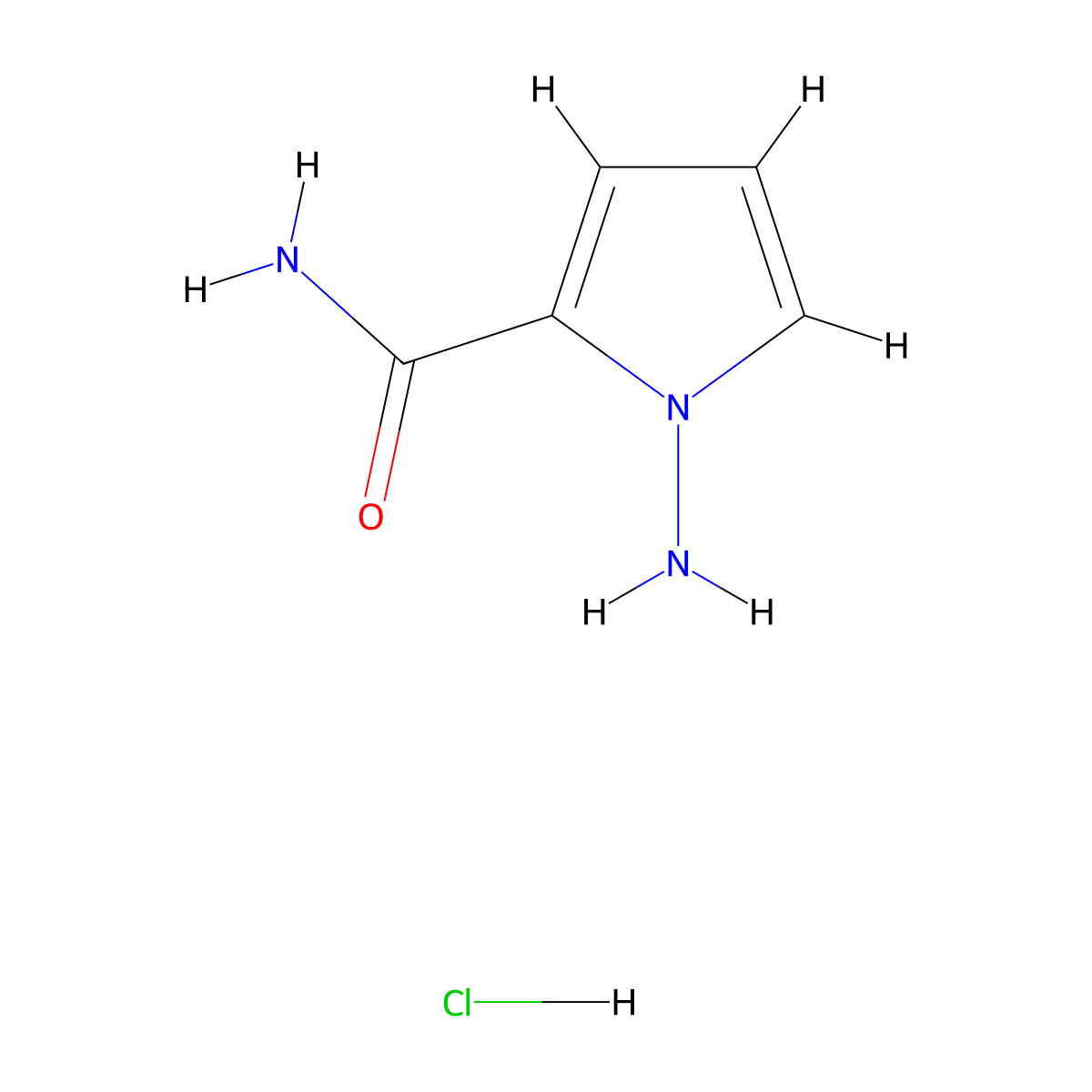 1-Amino-1H-pyrrole-2-carboxamide hydrochloride molecular structure, CAS 1630906-75-0