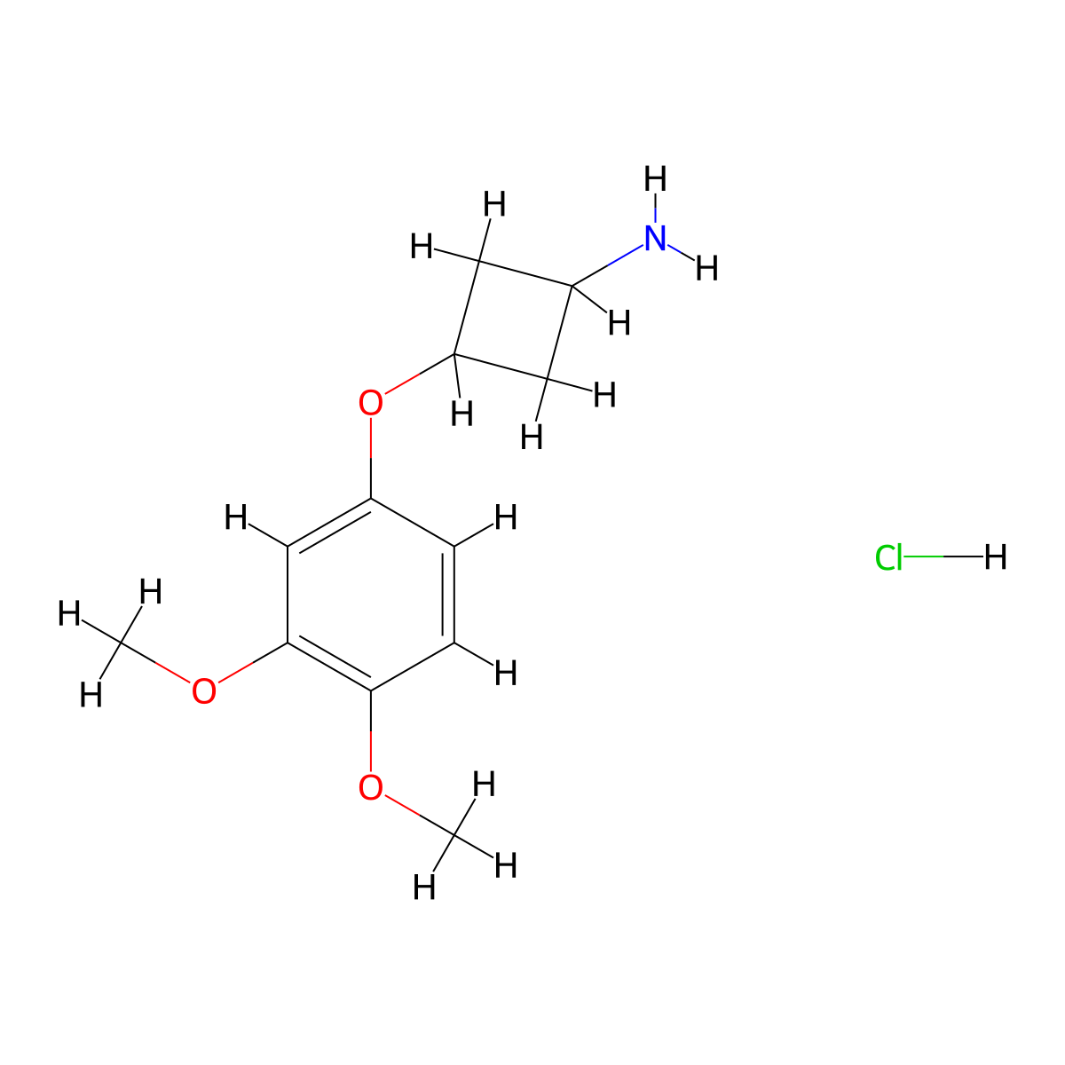 trans-3-(3,4-Dimethoxyphenoxy)cyclobutanamine hydrochloride molecular structure, CAS 1630906-76-1