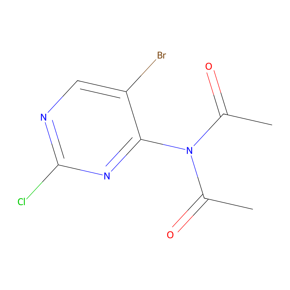 N-acetyl-N-(5-bromo-2-chloropyrimidin-4-yl)acetamide molecular structure, CAS 1630906-79-4