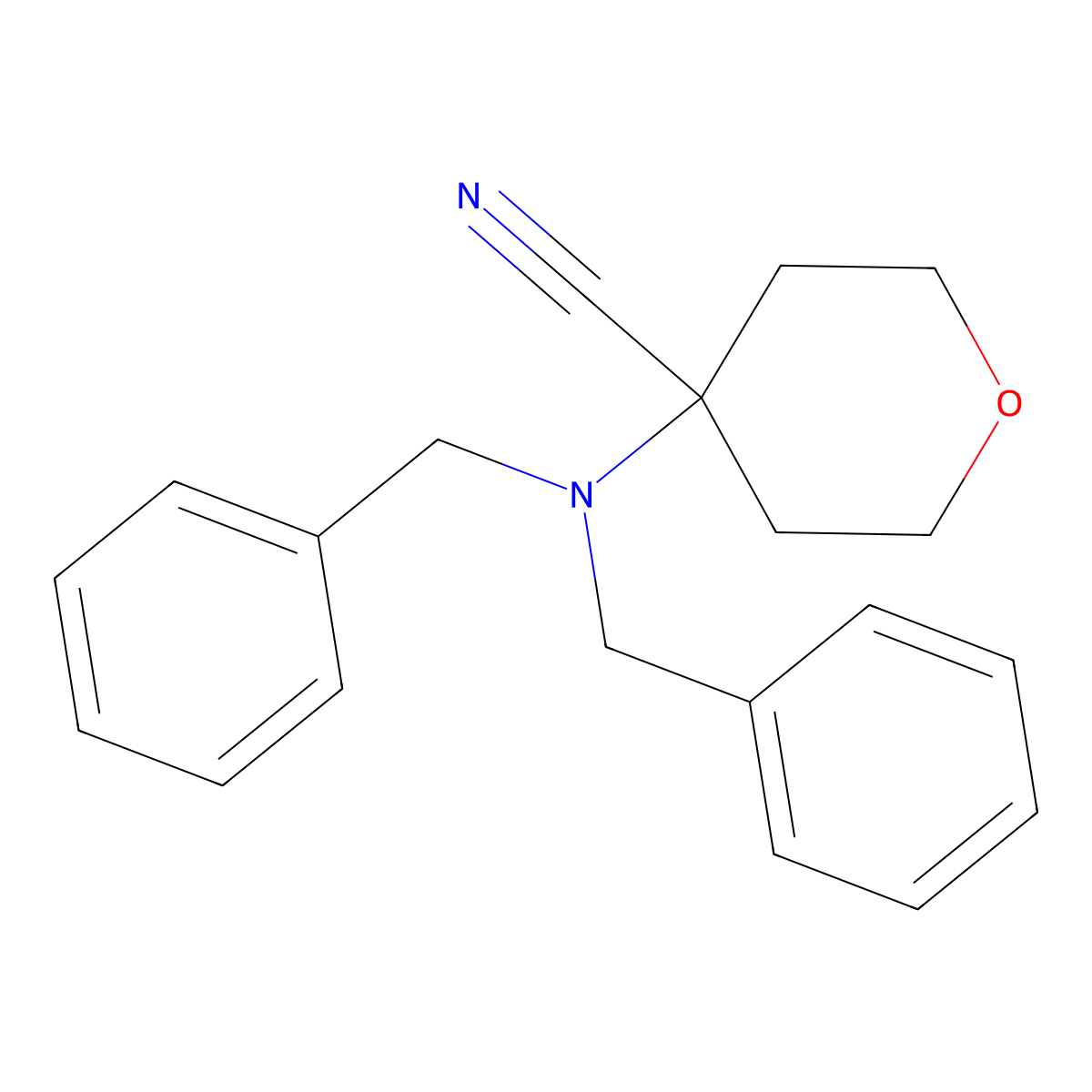 4-(Dibenzylamino)oxane-4-carbonitrile molecular structure, CAS 1630906-81-8