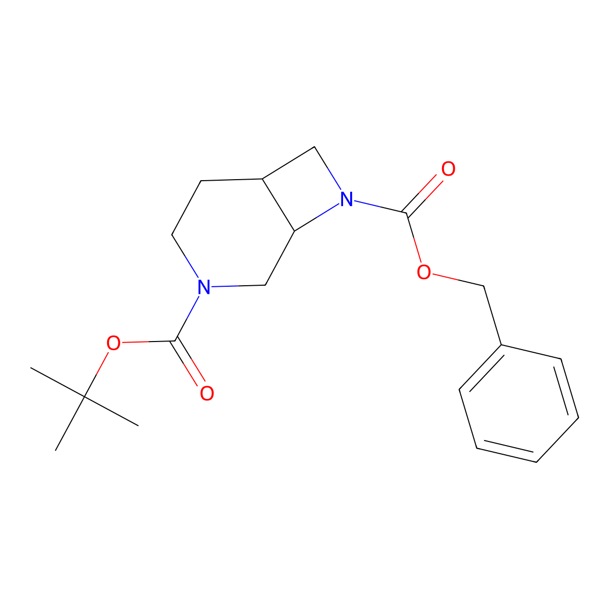 8-Benzyl 3-tert-butyl 3,8-diazabicyclo[4.2.0]octane-3,8-dicarboxylate molecular structure, CAS 1630906-87-4