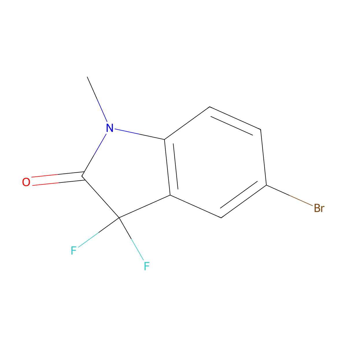 5-Bromo-3,3-difluoro-1-methylindolin-2-one molecular structure, CAS 1630906-88-5