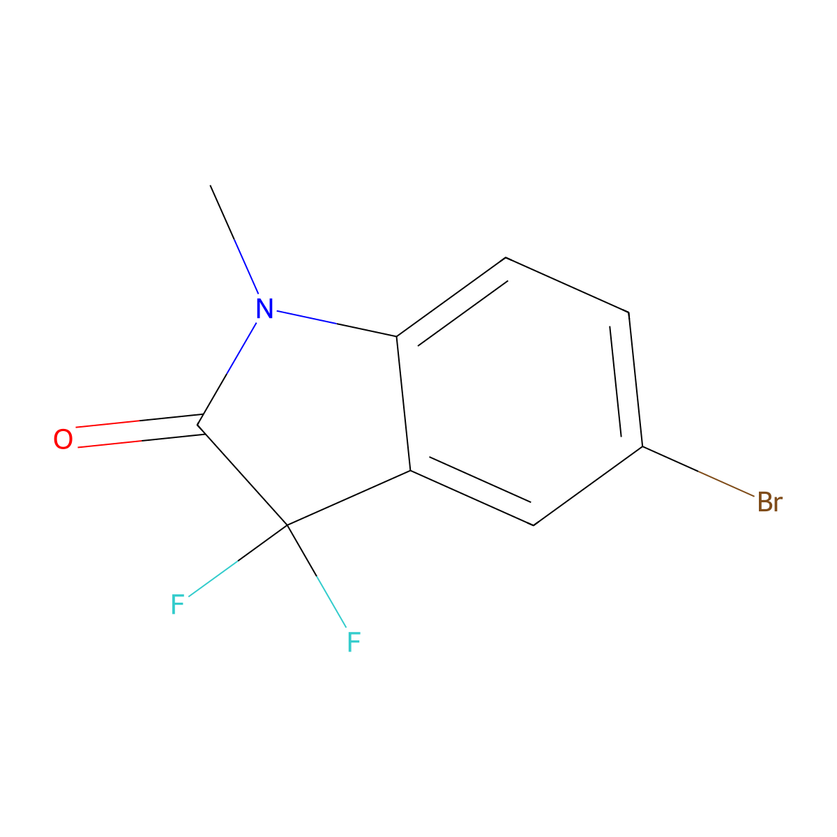 5-Bromo-3,3-difluoro-1-methylindolin-2-one molecular structure, CAS 1630906-88-5