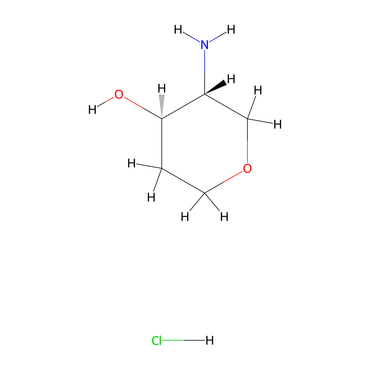 rac-(3R,4R)-3-aminooxan-4-ol hydrochloride molecular structure, CAS 1630906-89-6