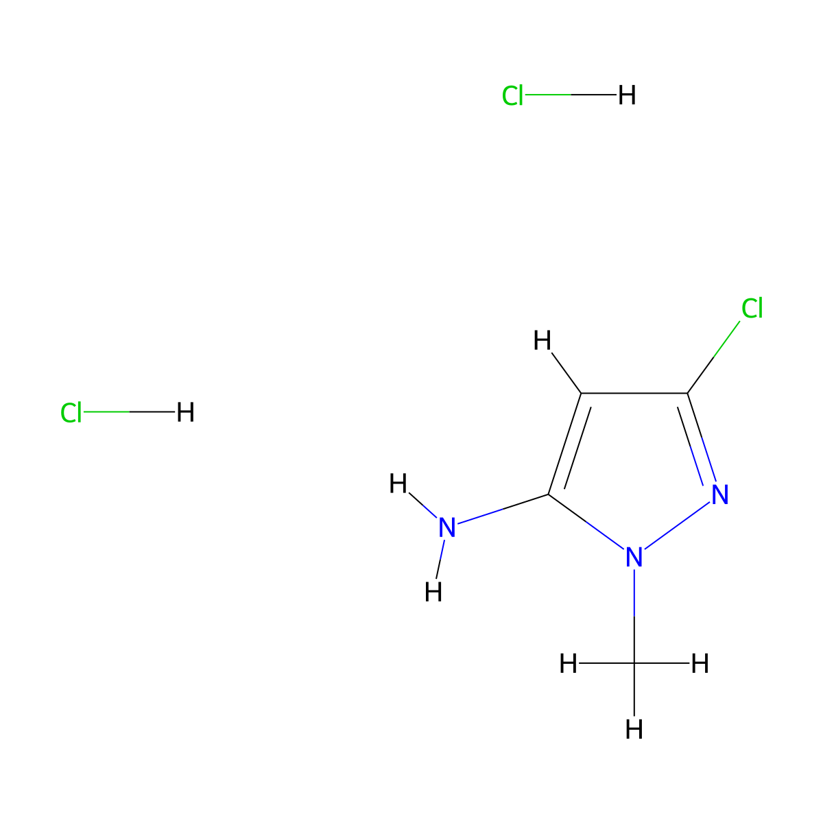 3-Chloro-1-methyl-1H-pyrazol-5-amine dihydrochloride molecular structure, CAS 1630906-90-9