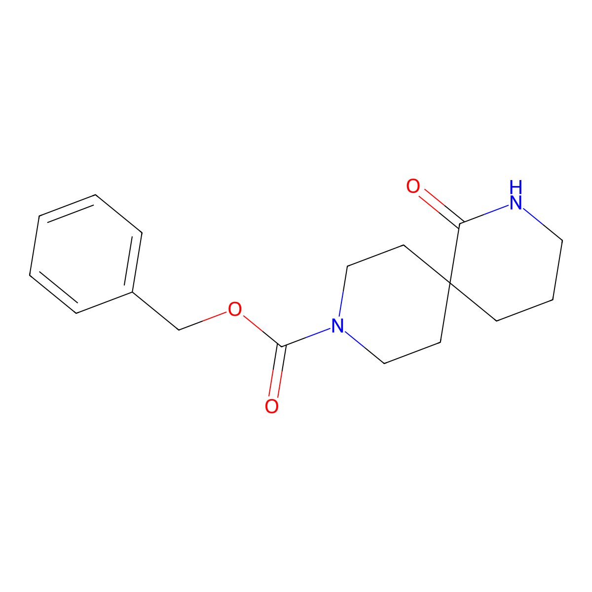Benzyl 1-oxo-2,9-diazaspiro[5.5]undecane-9-carboxylate molecular structure, CAS 1630906-94-3