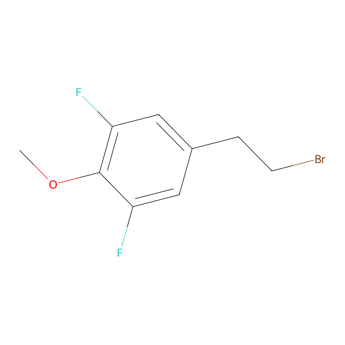 5-(2-Bromoethyl)-1,3-difluoro-2-methoxybenzene molecular structure, CAS 1630906-97-6