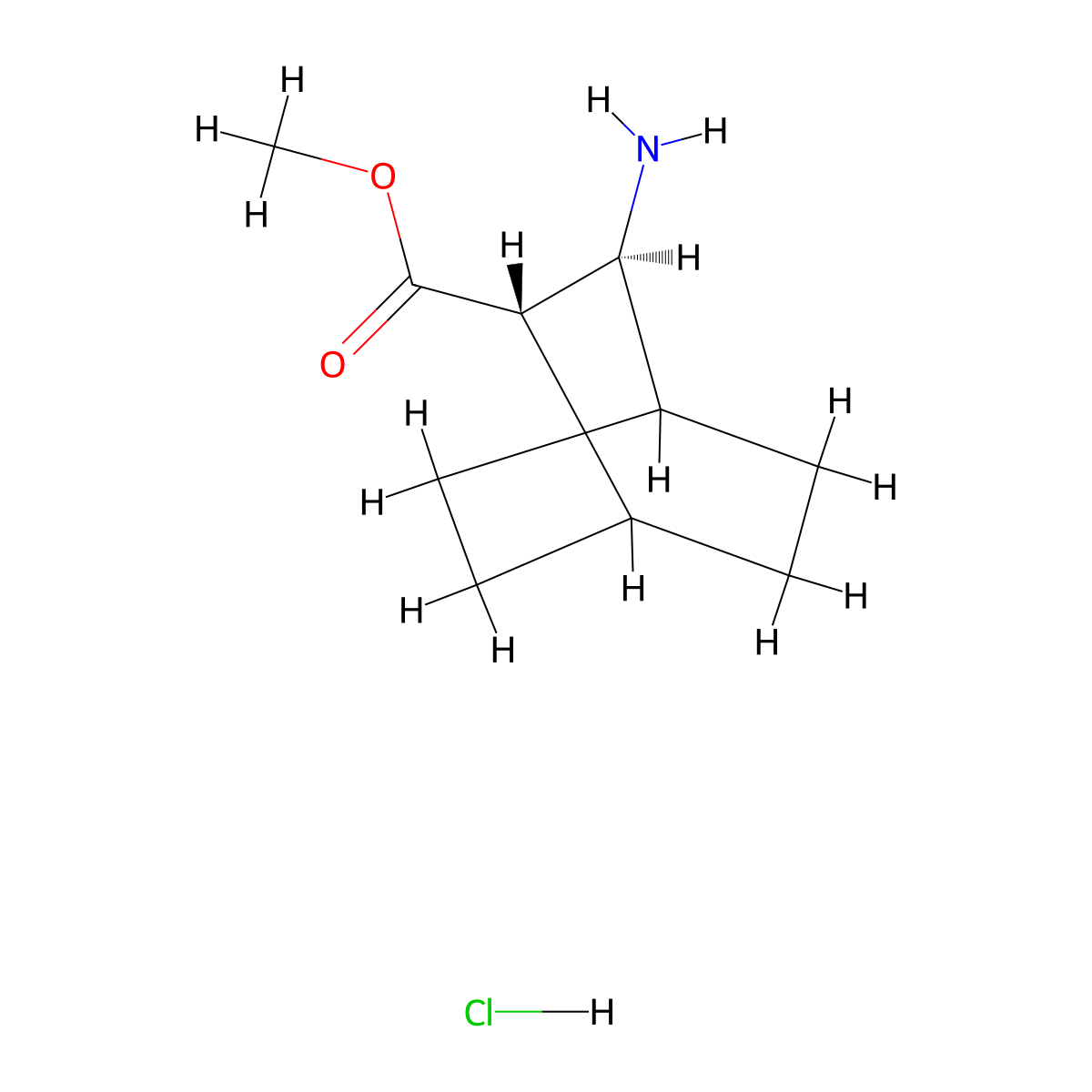 Methyl trans-3-aminobicyclo[2.2.2]octane-2-carboxylate hydrochloride molecular structure, CAS 1630906-99-8
