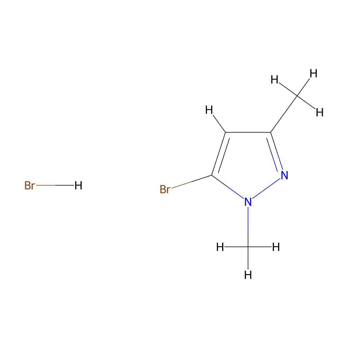 5-Bromo-1,3-dimethyl-1H-pyrazole hydrobromide molecular structure, CAS 1630907-03-7