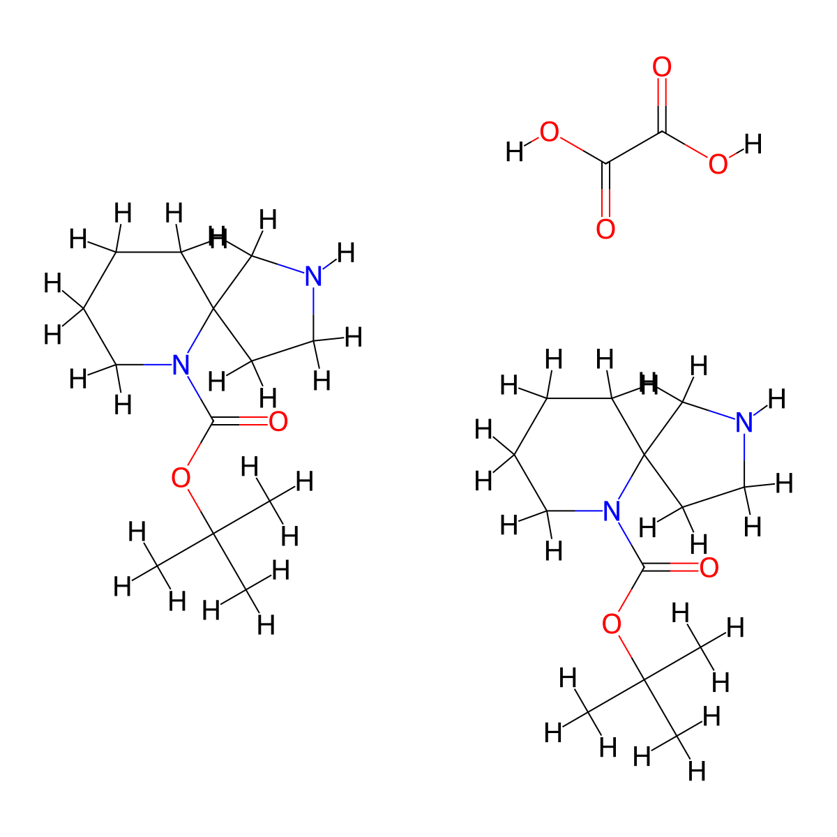 Tert-butyl 2,6-diazaspiro[4.5]decane-6-carboxylate hemioxalate molecular structure, CAS 1630907-08-2