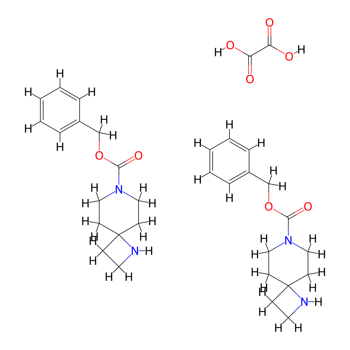 Benzyl 1,7-diazaspiro[3.5]nonane-7-carboxylate hemioxalate molecular structure, CAS 1630907-09-3