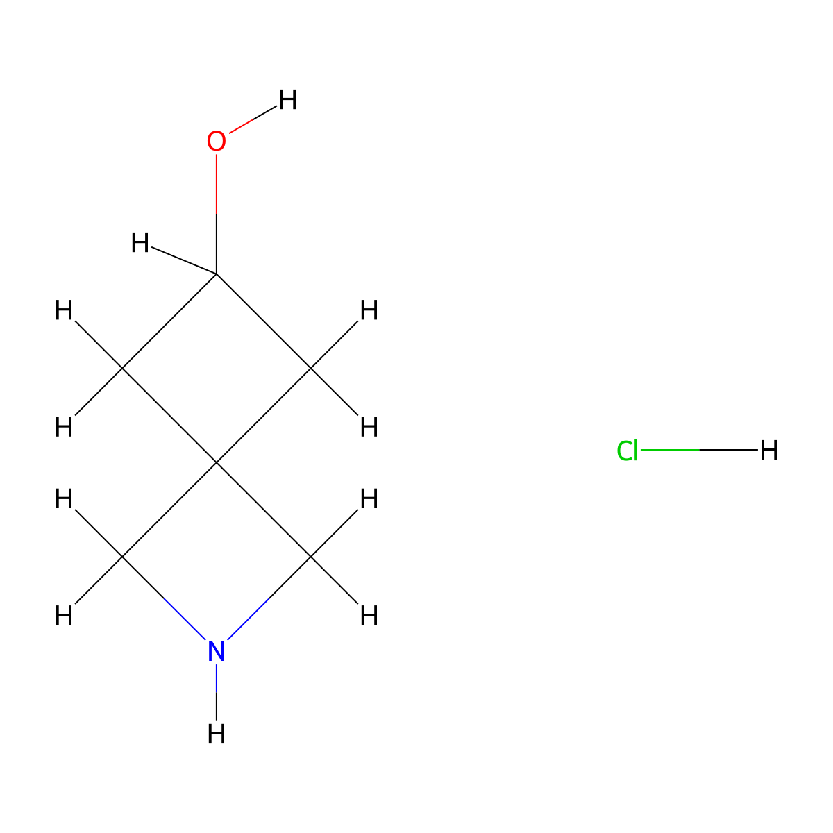 2-Azaspiro[3.3]heptan-6-ol hydrochloride molecular structure, CAS 1630907-10-6