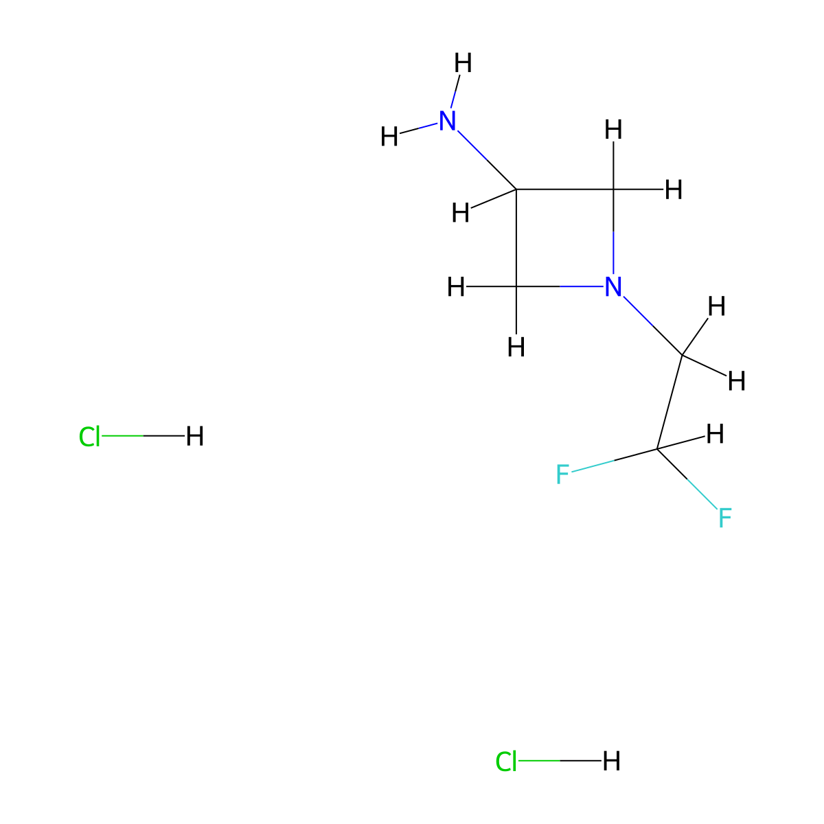 1-(2,2-Difluoroethyl)azetidin-3-amine dihydrochloride molecular structure, CAS 1630907-11-7