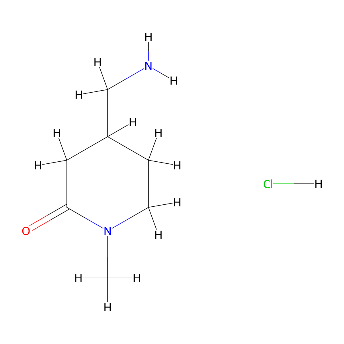 4-(Aminomethyl)-1-methylpiperidin-2-one hydrochloride molecular structure, CAS 1630907-14-0