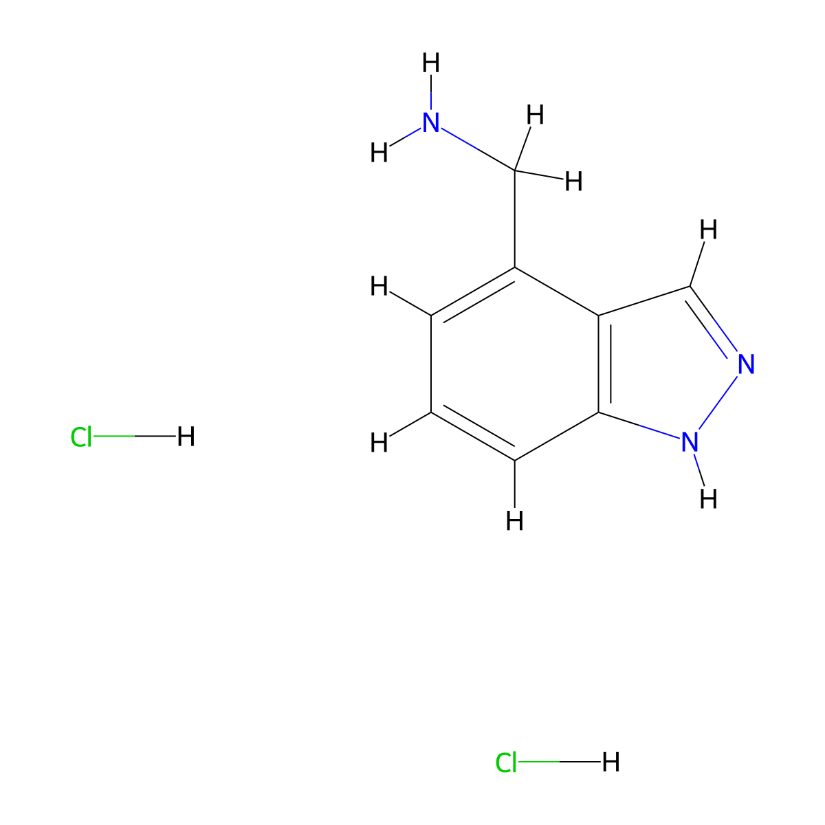 (1H-Indazol-4-yl)methanamine dihydrochloride molecular structure, CAS 1630907-20-8