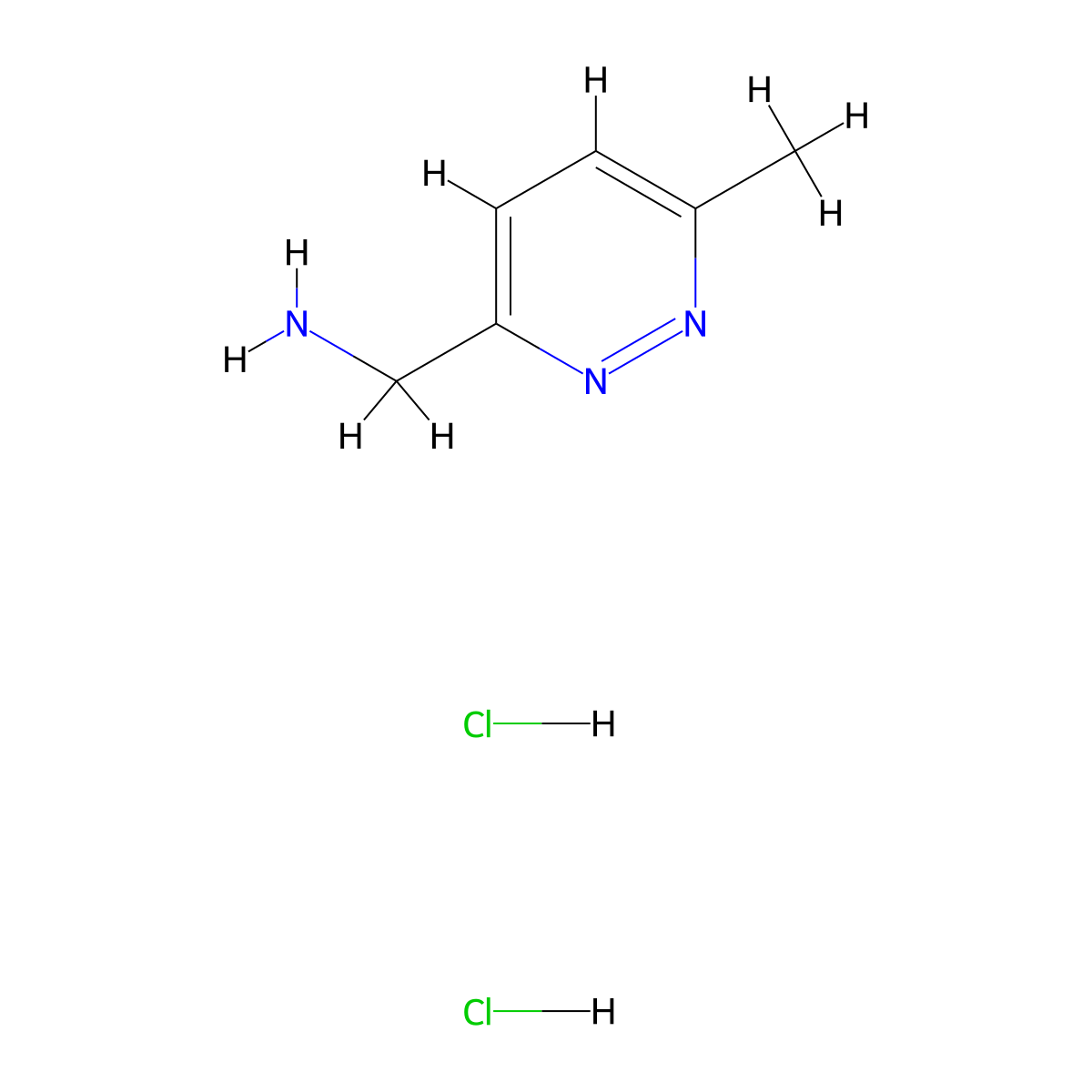 (6-Methylpyridazin-3-yl)methanamine dihydrochloride molecular structure, CAS 1630907-25-3