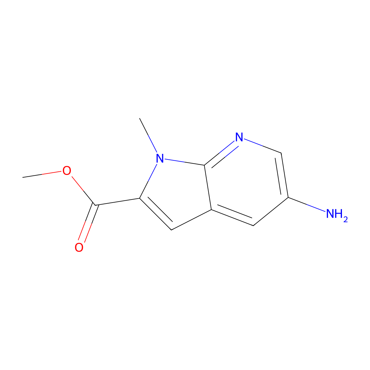 Methyl 5-amino-1-methyl-1H-pyrrolo[2,3-b]pyridine-2-carboxylate molecular structure, CAS 1630907-29-7