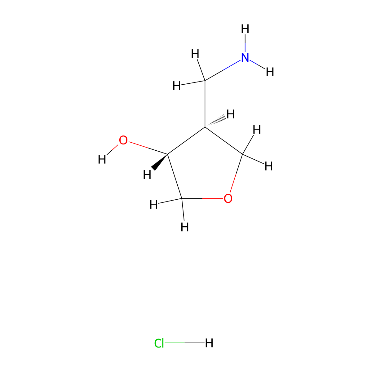 trans-4-(Aminomethyl)oxolan-3-ol hydrochloride molecular structure, CAS 1630907-30-0